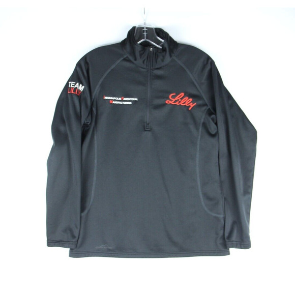 Eddie Bauer Tops - Eddie Bauer Fleece Pullover Womens Large Black 1/2 Zip Soft Lilly Employee EB237